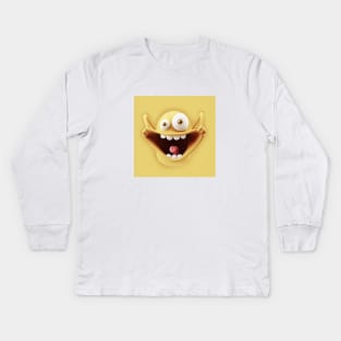 Yellow Grin Kids Long Sleeve T-Shirt